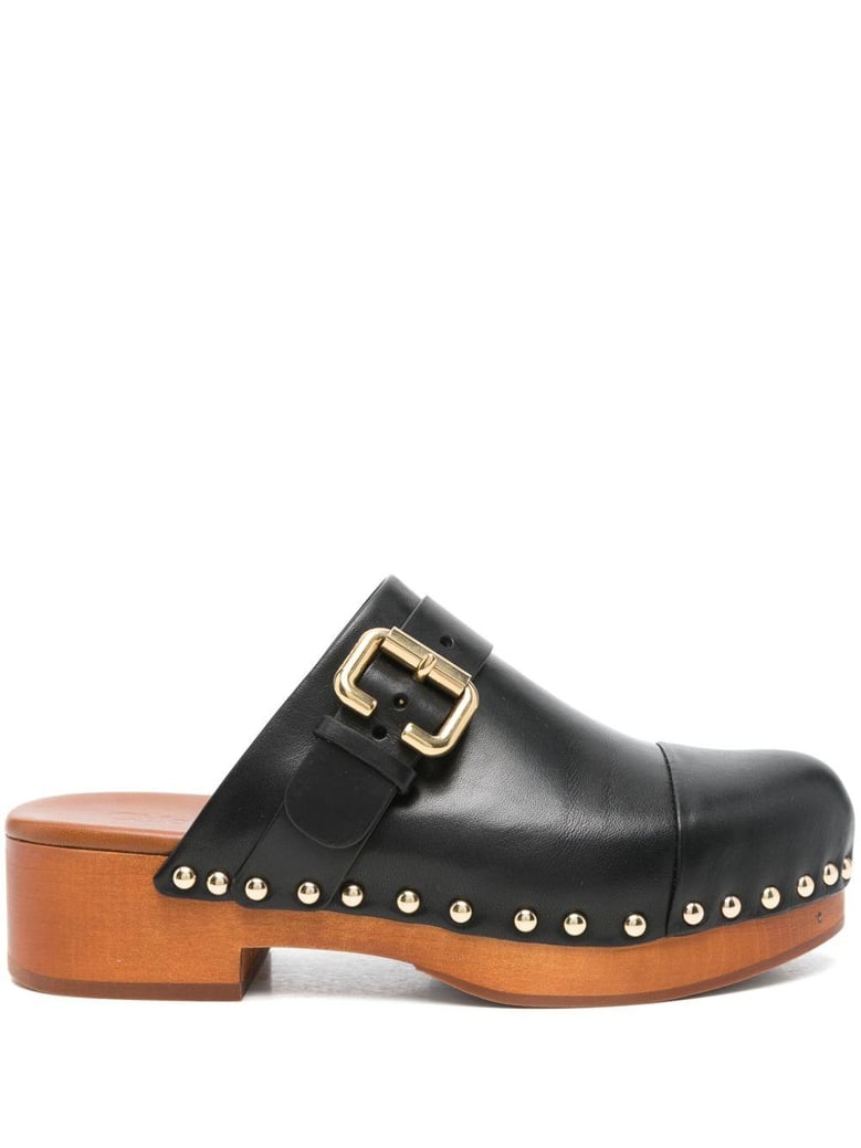 jeannette leather clogs by Selfnex