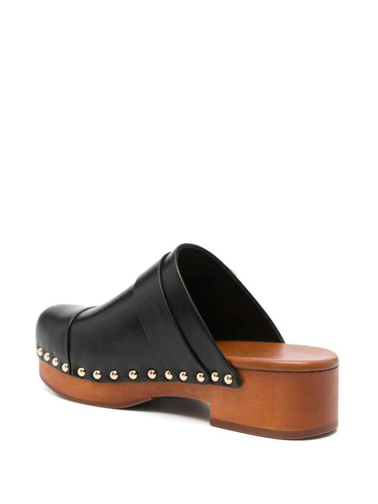 jeannette leather clogs by Selfnex