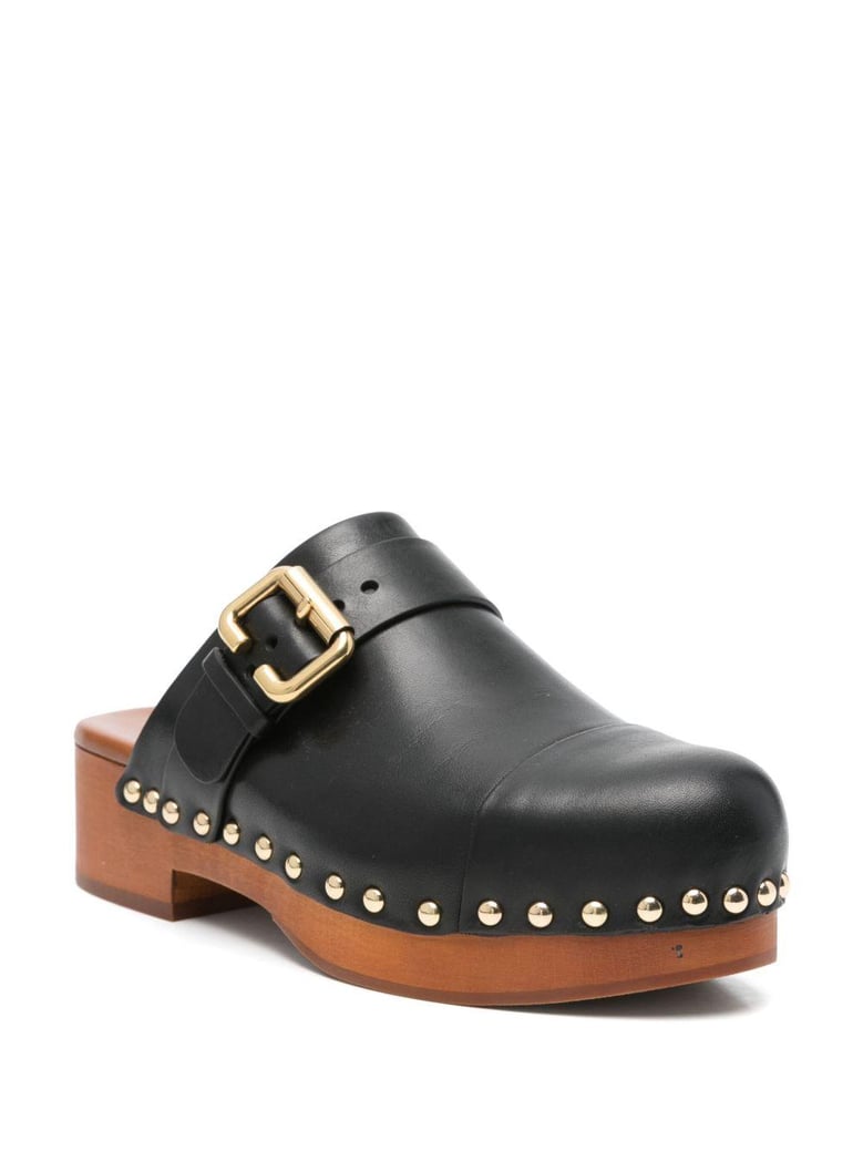 jeannette leather clogs by Selfnex