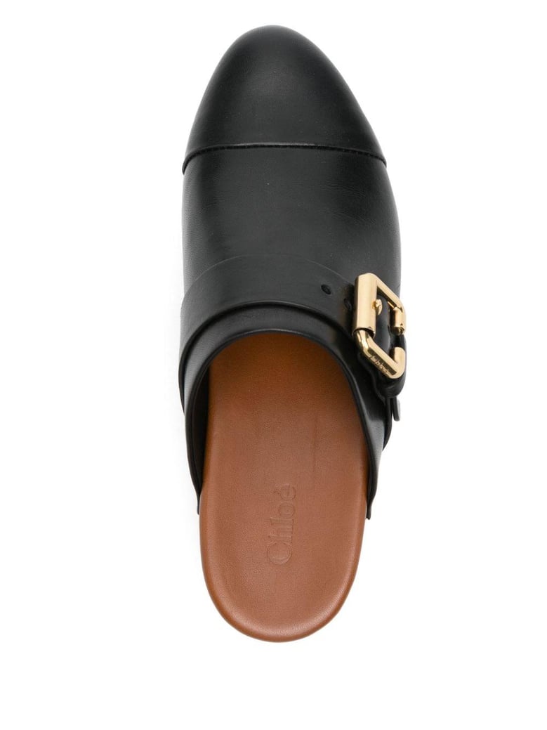 jeannette leather clogs by Selfnex