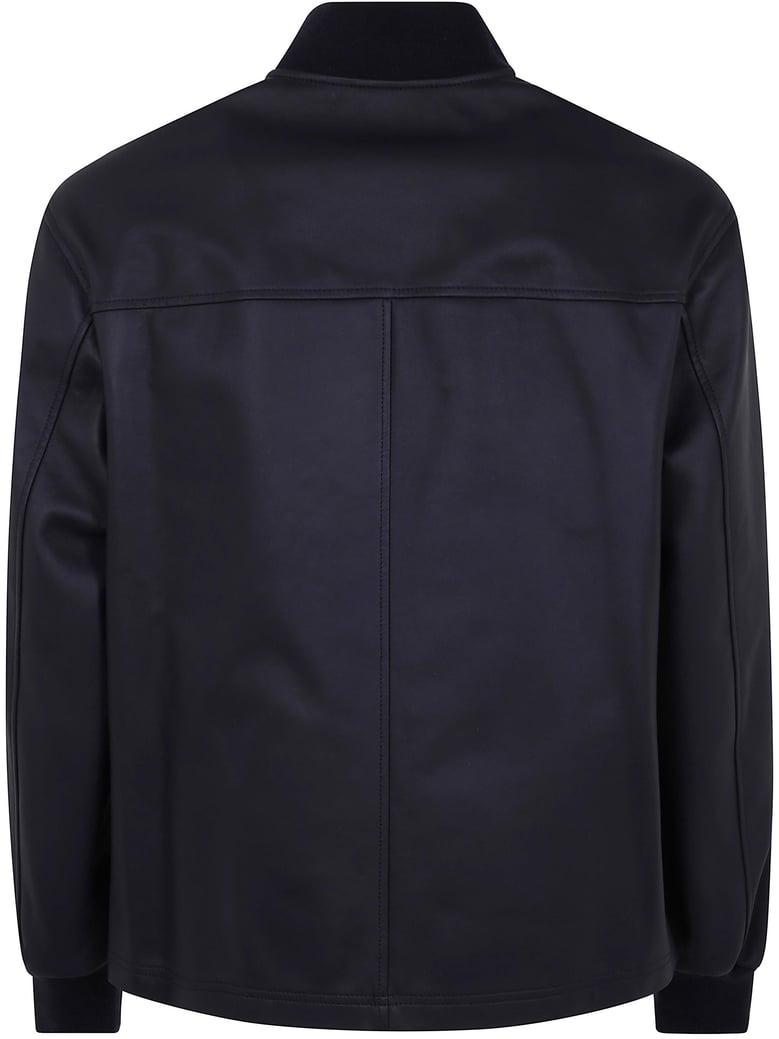 leather patch pocket bomber jacket by Selfnex