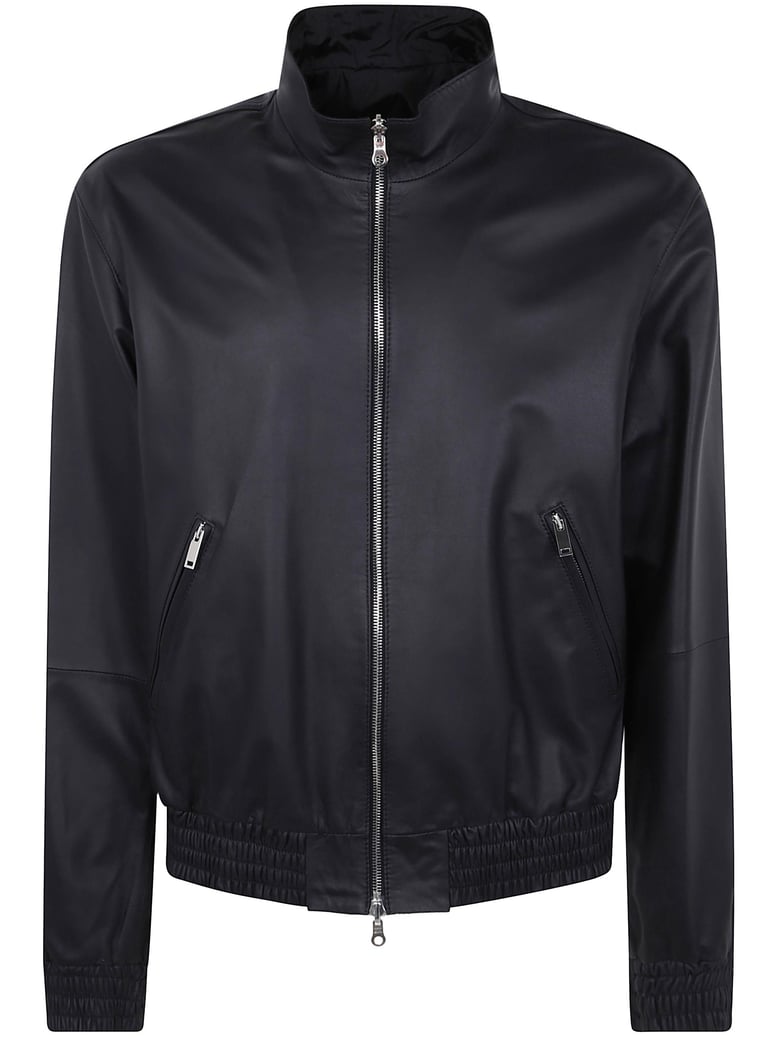 leather reversible bomber jacket by Selfnex