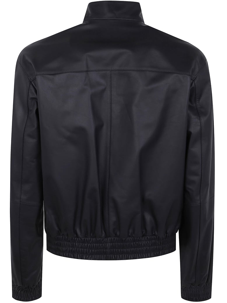 leather reversible bomber jacket by Selfnex