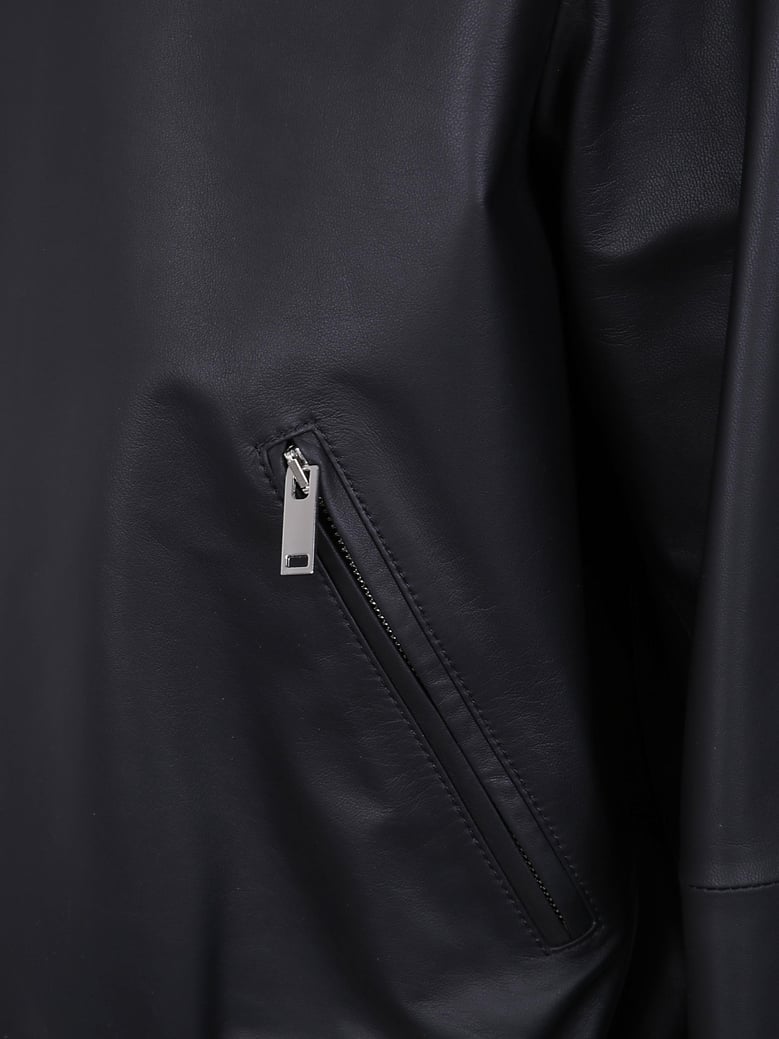 leather reversible bomber jacket by Selfnex