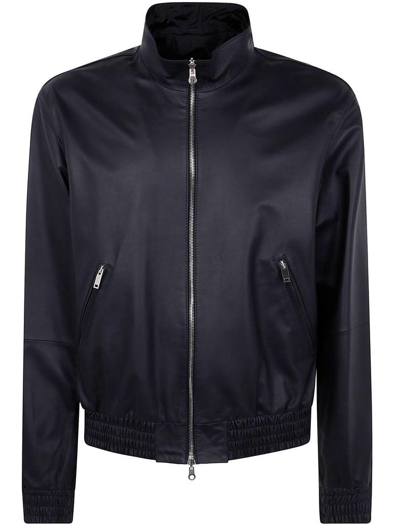 leather reversible bomber jacket by Selfnex