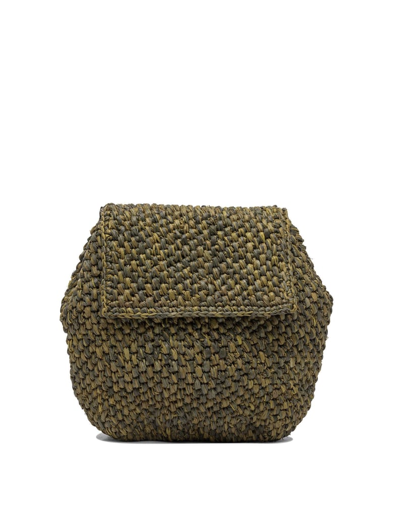 green raffia handbag by Selfnex