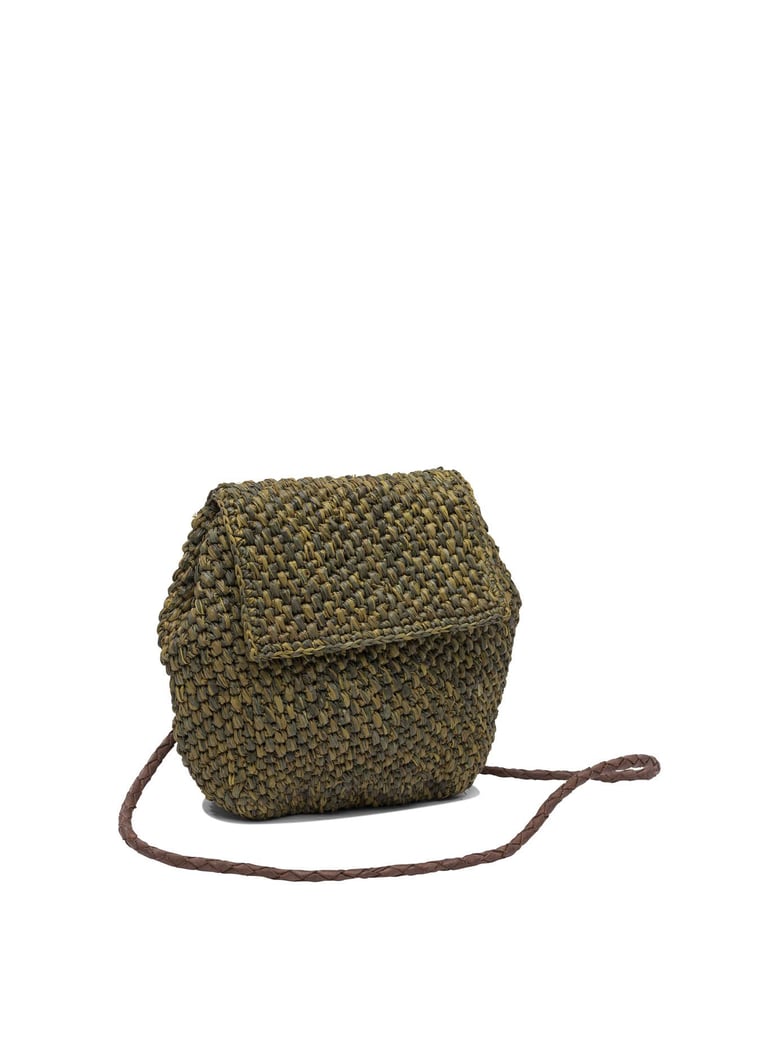 green raffia handbag by Selfnex