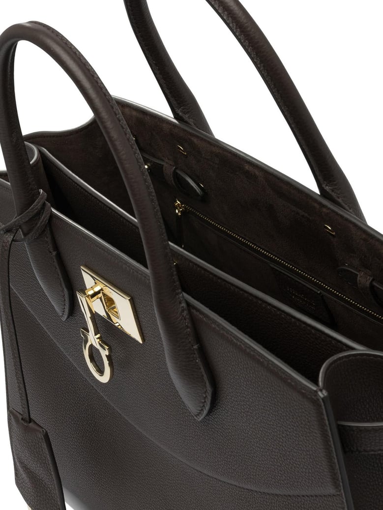 browncalf goat lining handbag by Selfnex