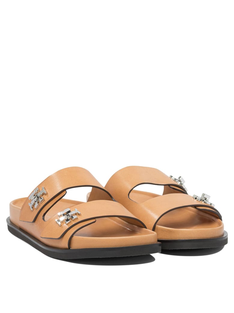 beige rubber sandals by Selfnex