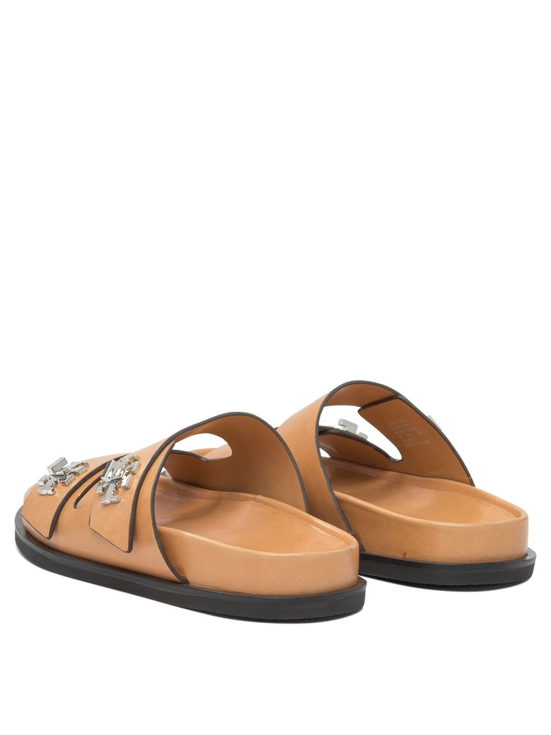 beige rubber sandals by Selfnex