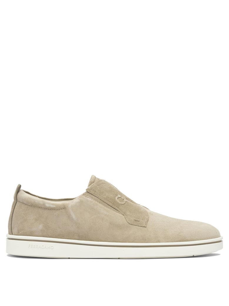 beige rubber loafers by Selfnex