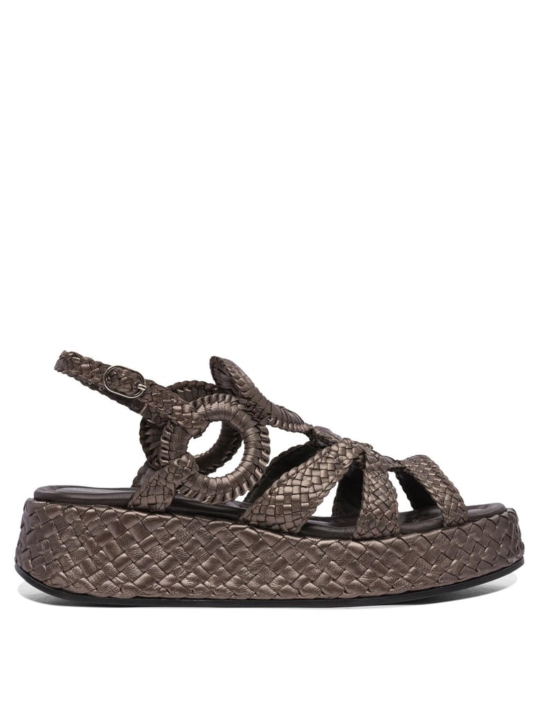 brown rubber sandals by Selfnex