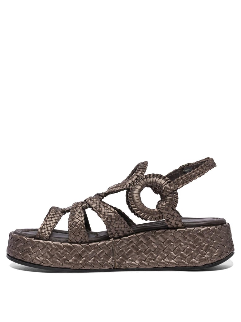 brown rubber sandals by Selfnex