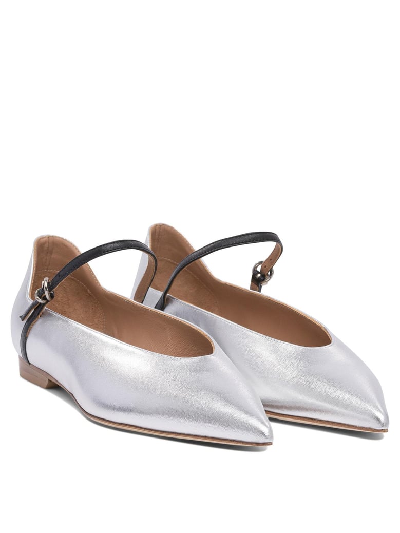 silver rubber ballerinas by Selfnex
