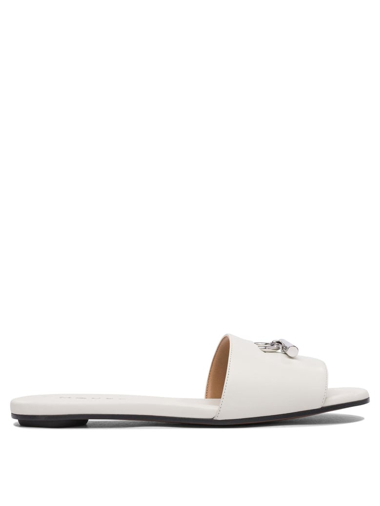white rubber sandals by Selfnex