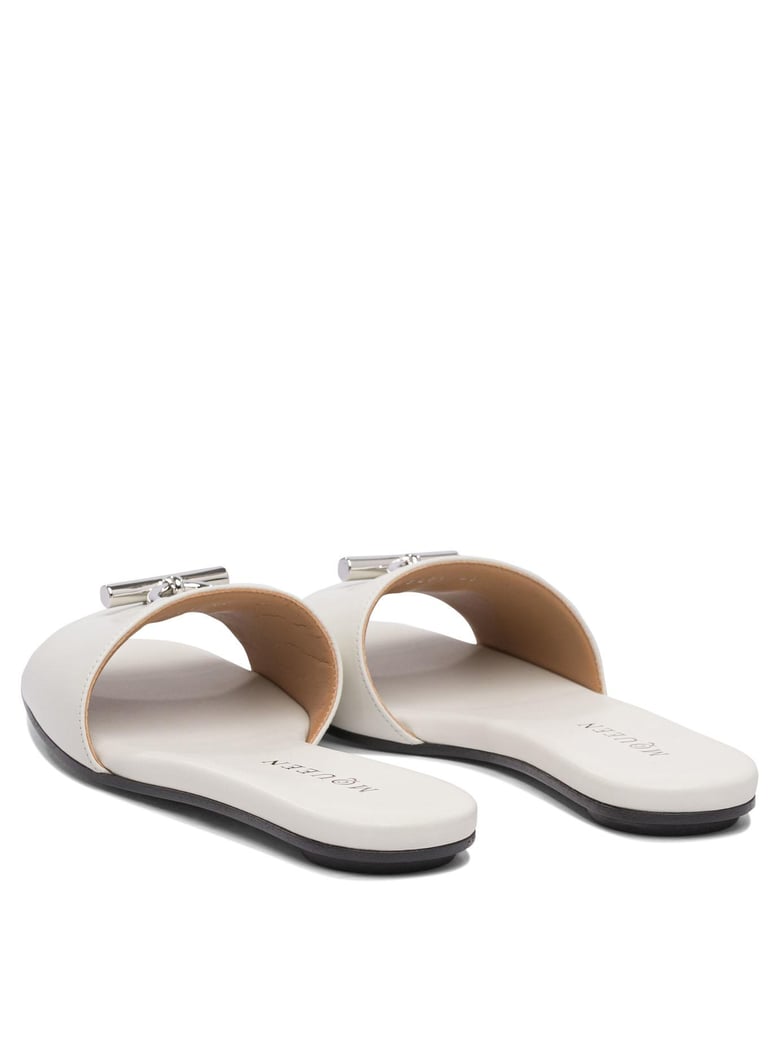 white rubber sandals by Selfnex