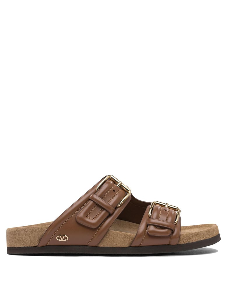 sandali in pelle con logo vlogo by Selfnex