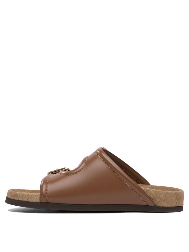sandali in pelle con logo vlogo by Selfnex