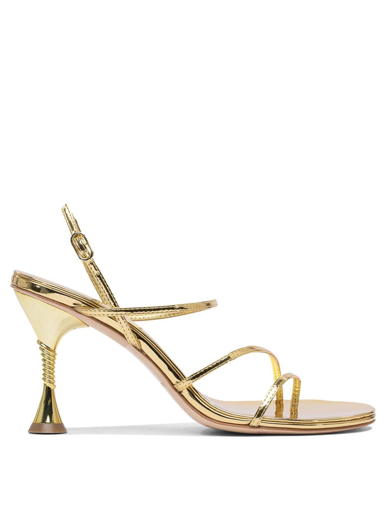 gold leather sandals by Selfnex