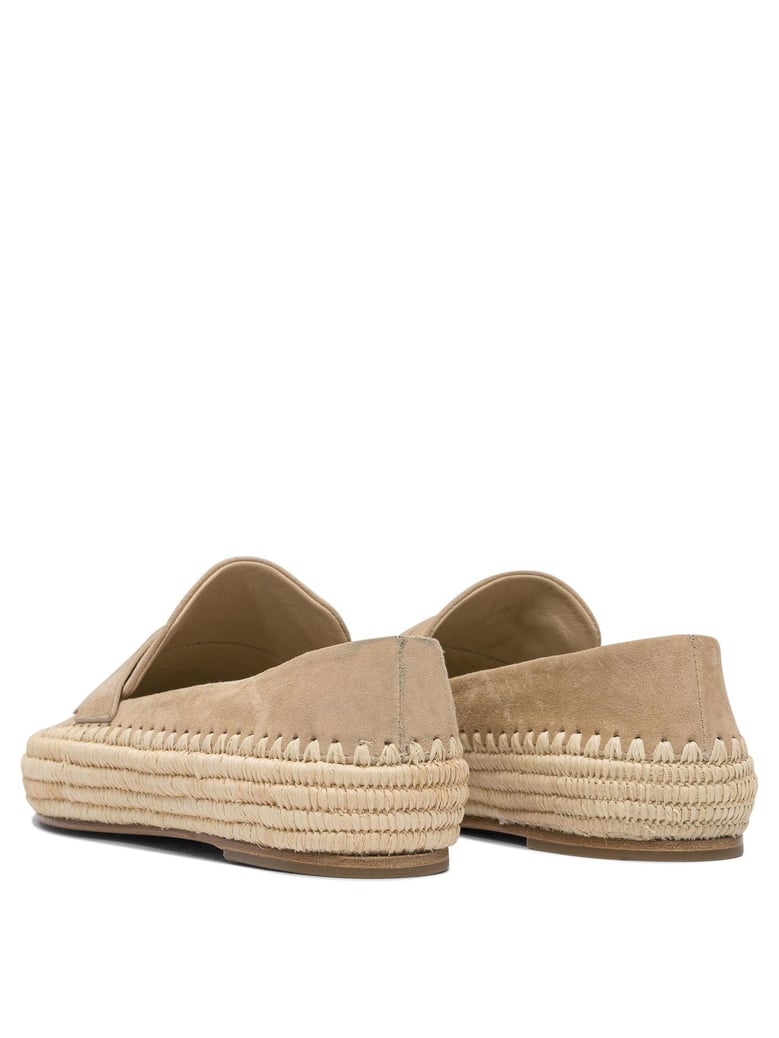 beige cow leather loafers by Selfnex