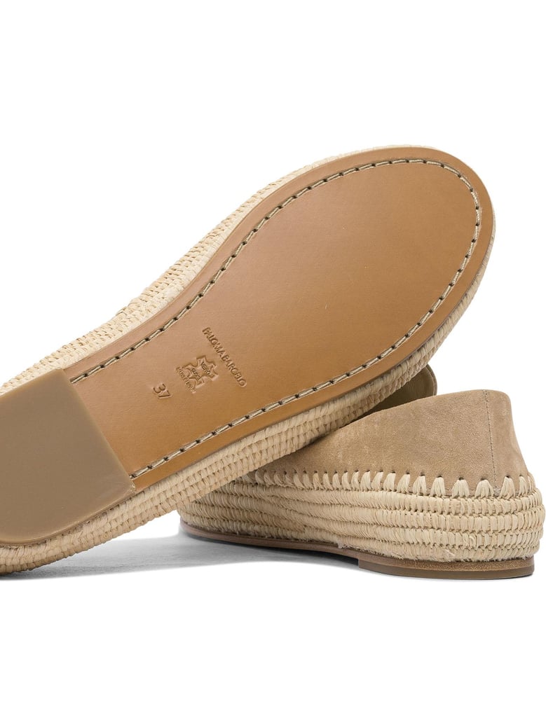 beige cow leather loafers by Selfnex