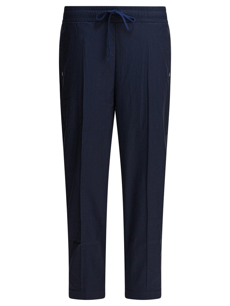blue elastane trousers by Selfnex