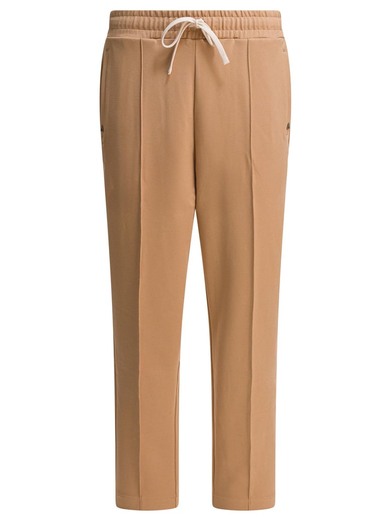 brown elastane trousers by Selfnex