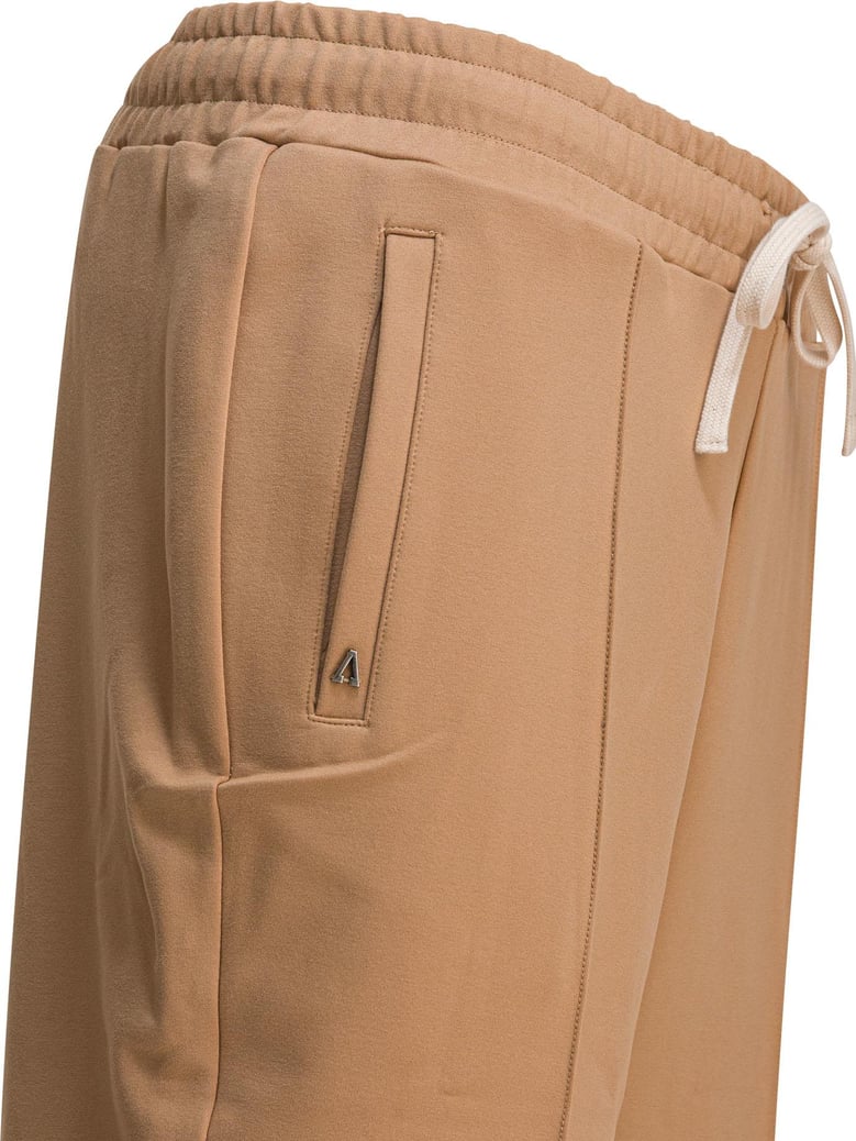 brown elastane trousers by Selfnex