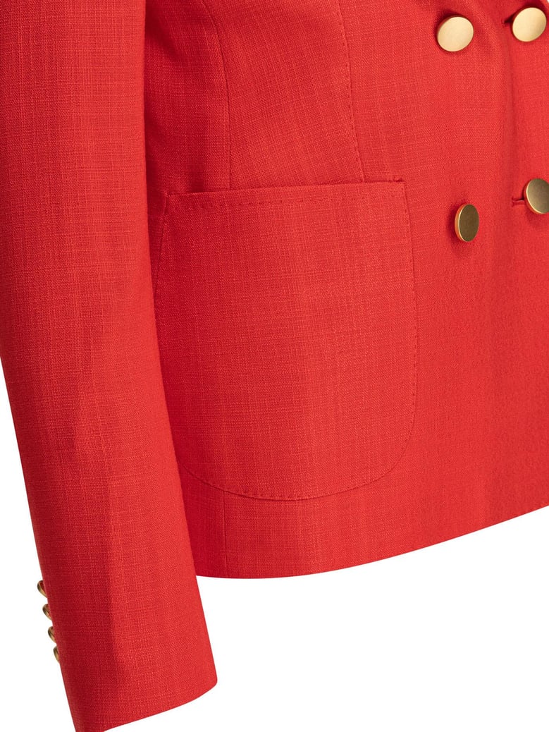 red lyocell jacket by Selfnex