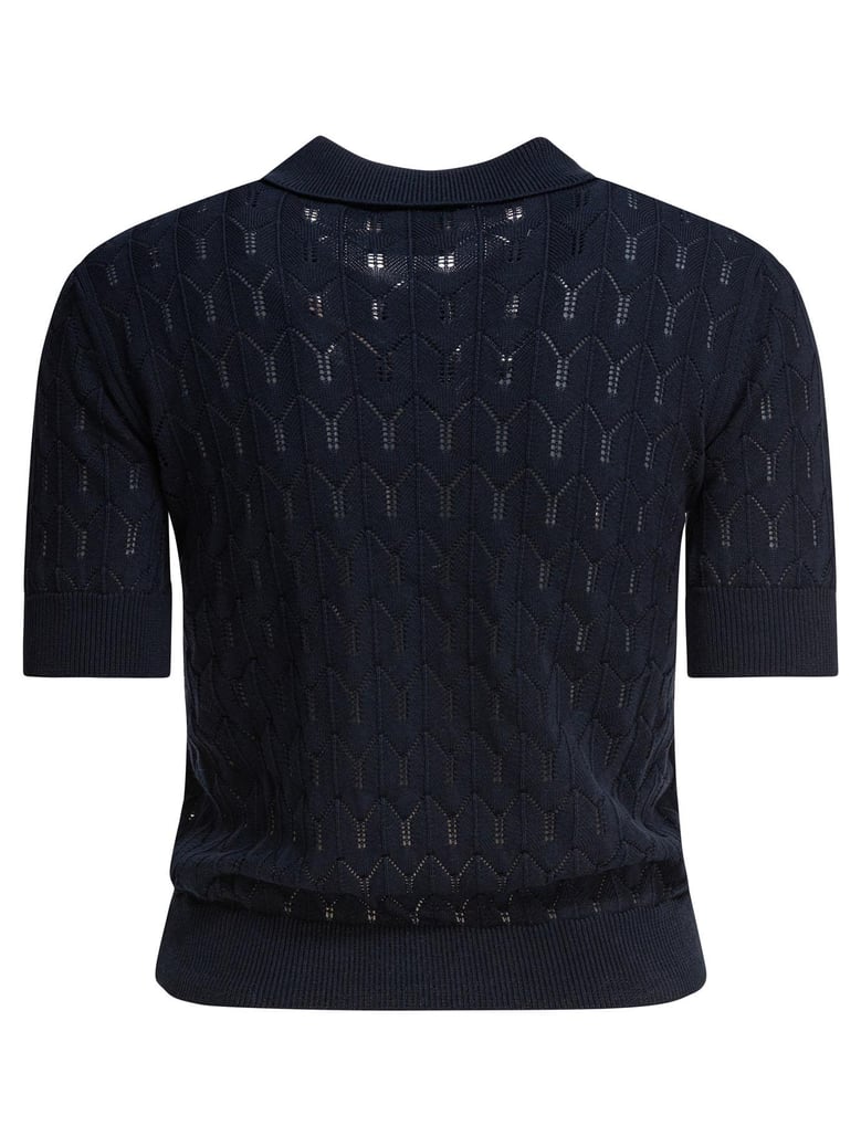 blue cotton polo shirt by Selfnex
