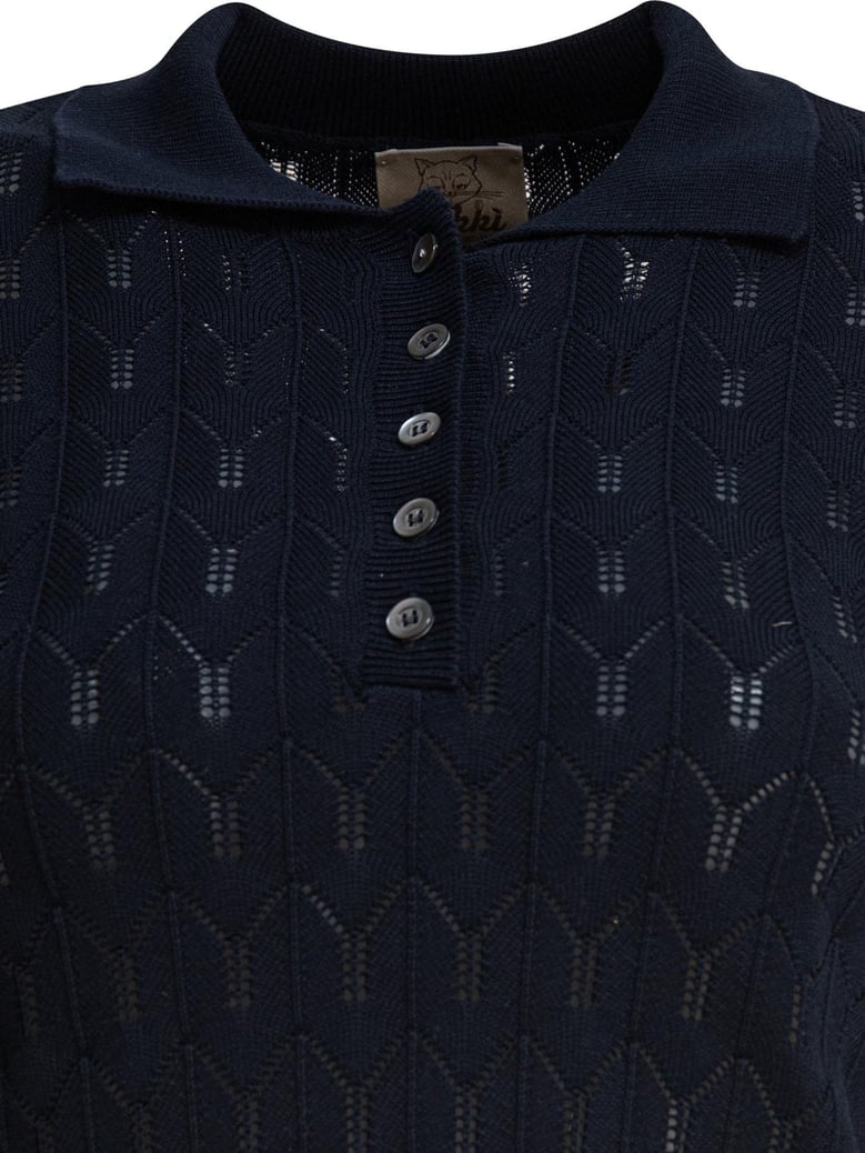 blue cotton polo shirt by Selfnex