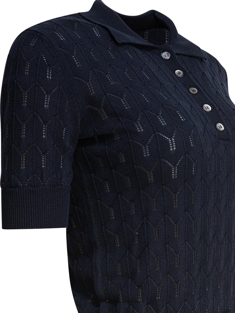blue cotton polo shirt by Selfnex