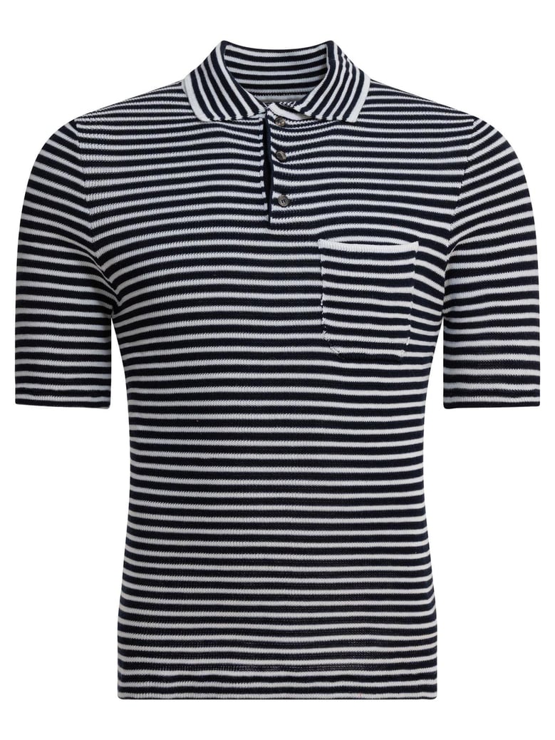 blue cotton polo shirt by Selfnex