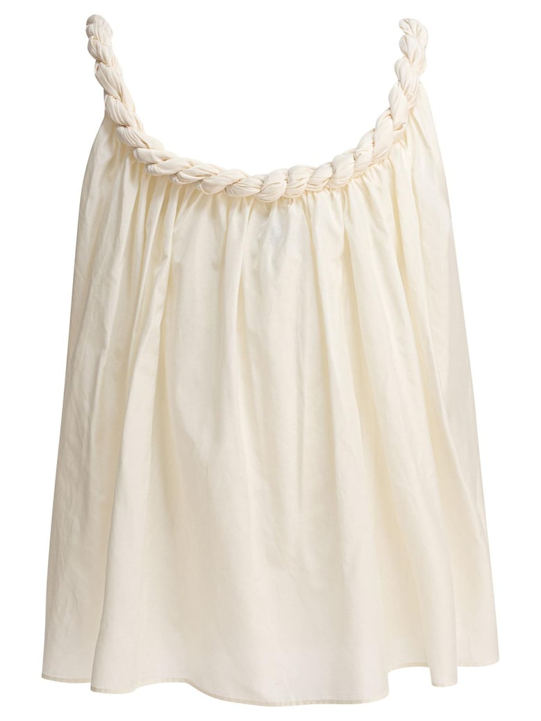 beige silk top by Selfnex