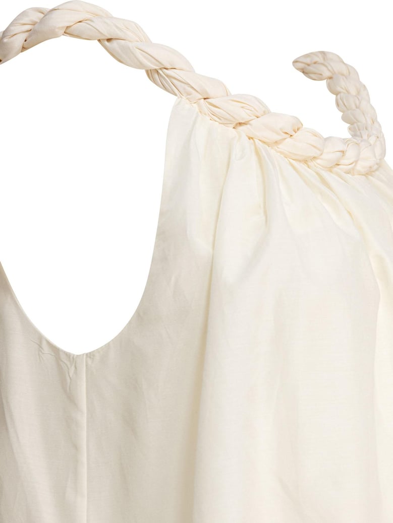 beige silk top by Selfnex