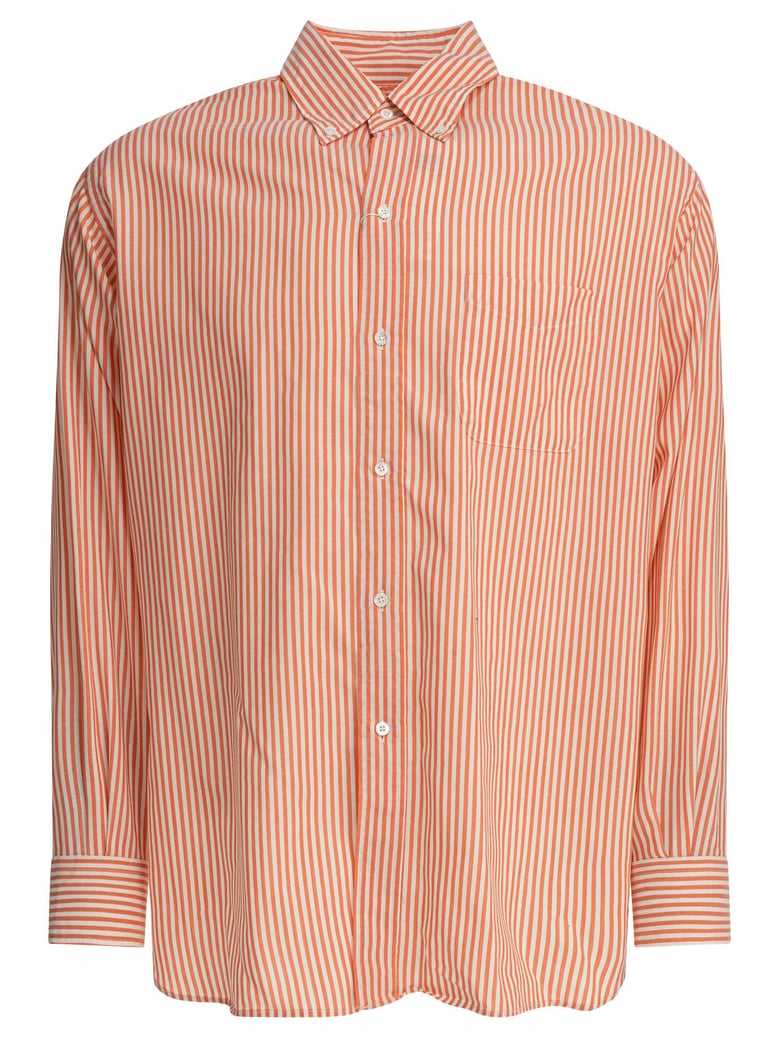 wool stripe shirt by Selfnex