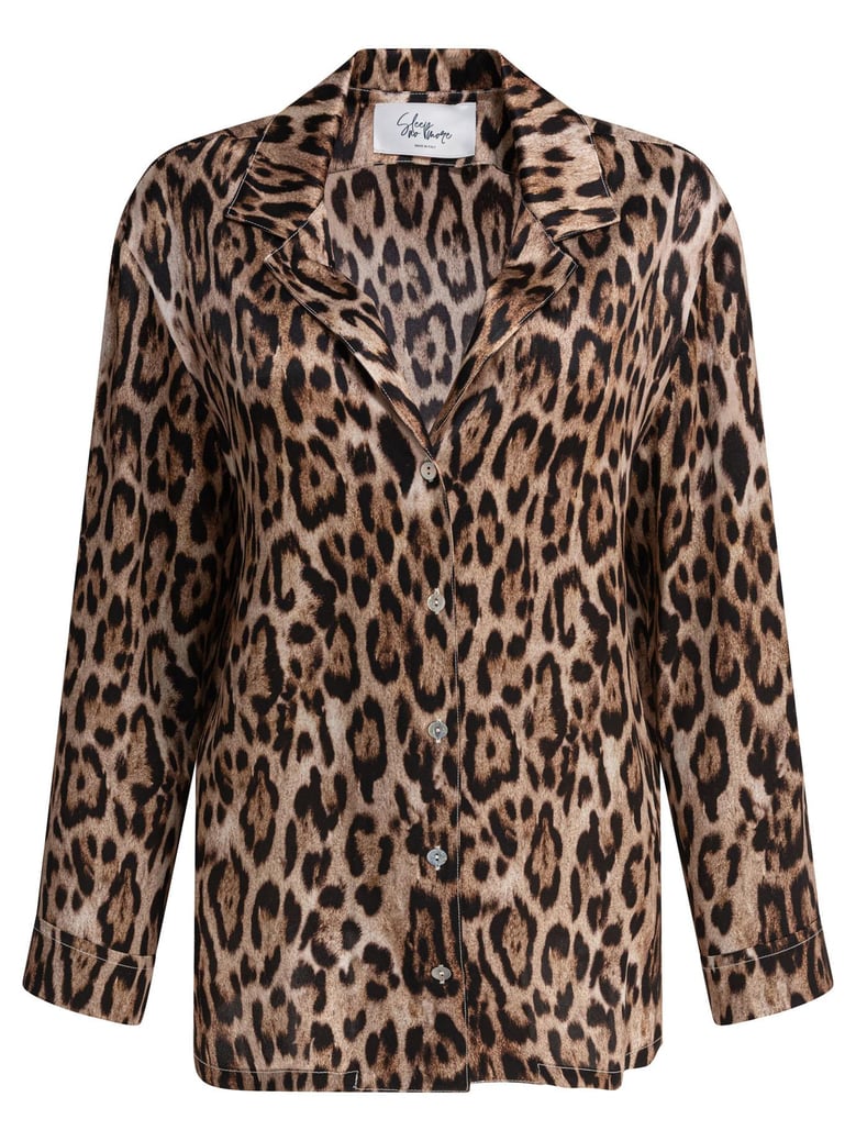brown silk shirt by Selfnex