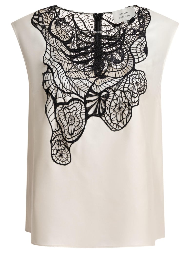 white silk top by Selfnex