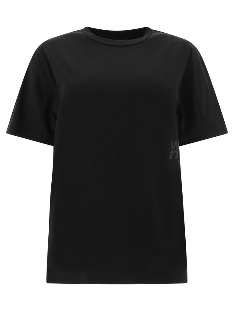 essential jsy ss tee w/ puff logo & bound neck by Selfnex