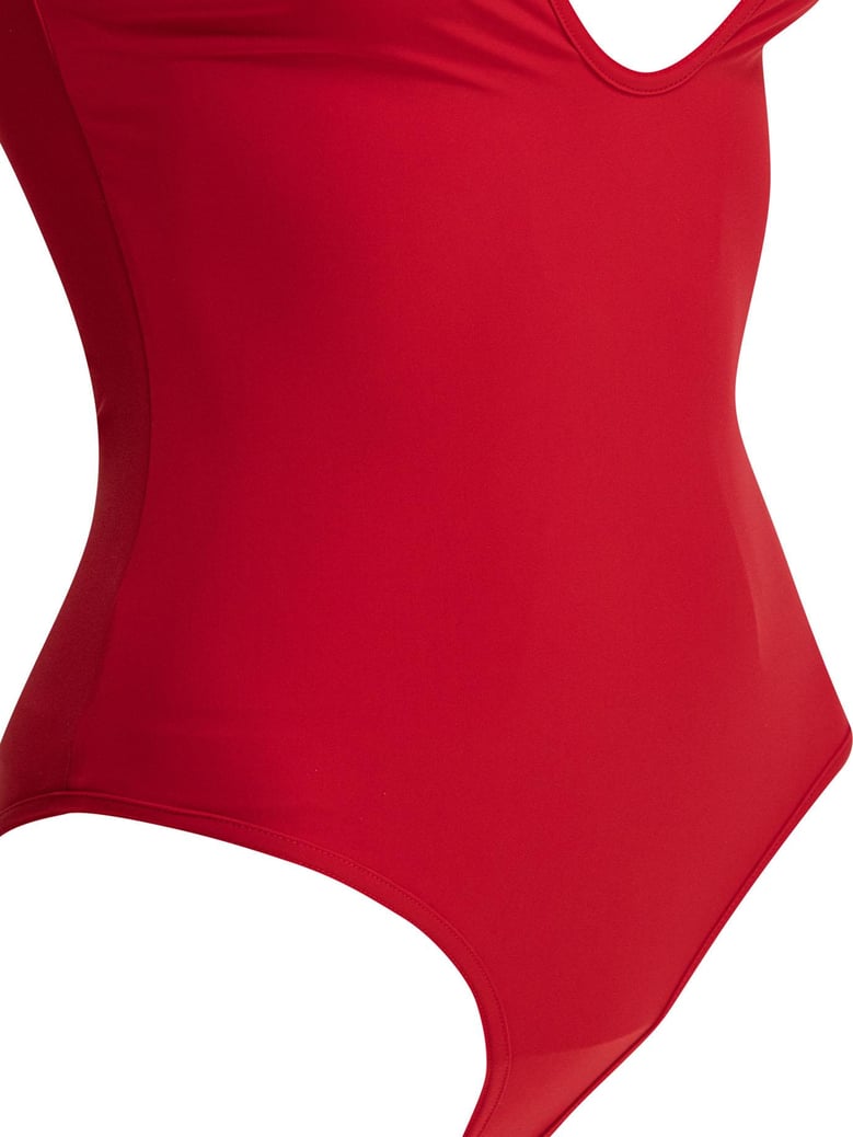 red elasthane swimwear by Selfnex