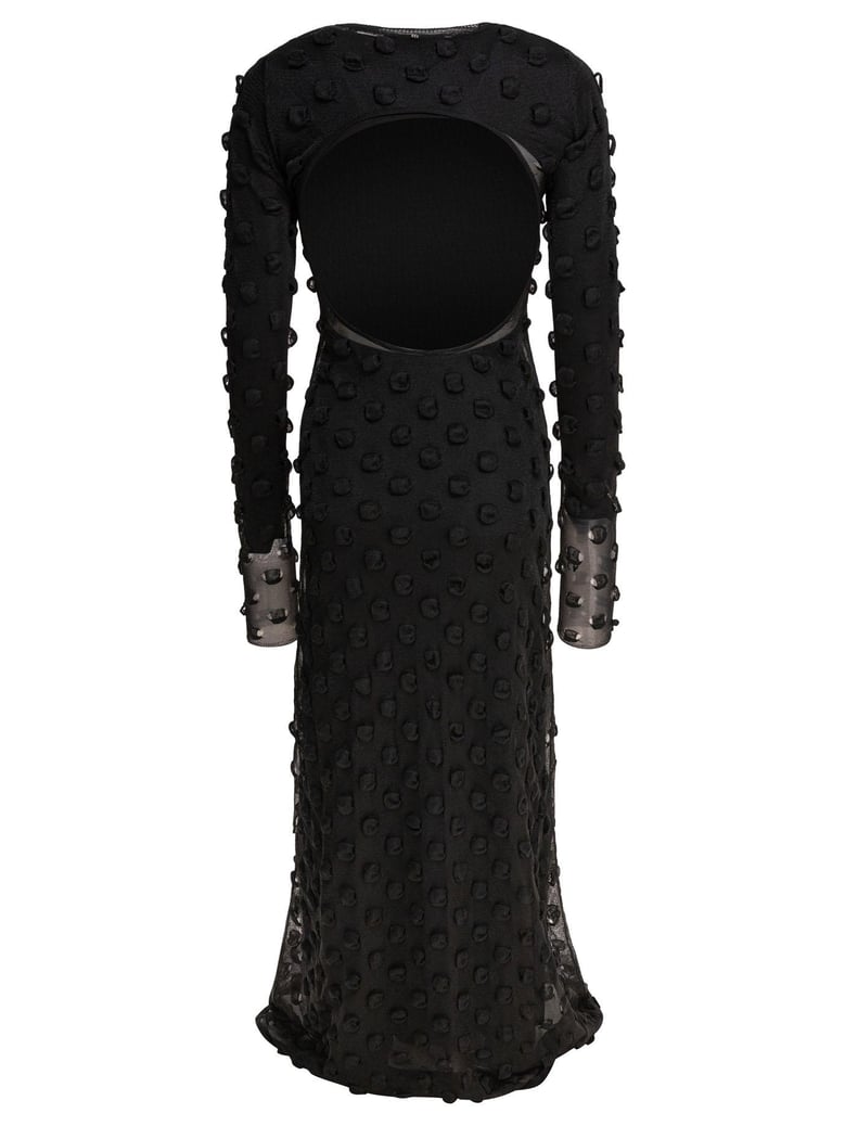 black polyester dress by Selfnex