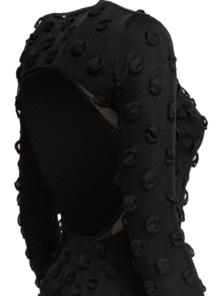 black polyester dress by Selfnex