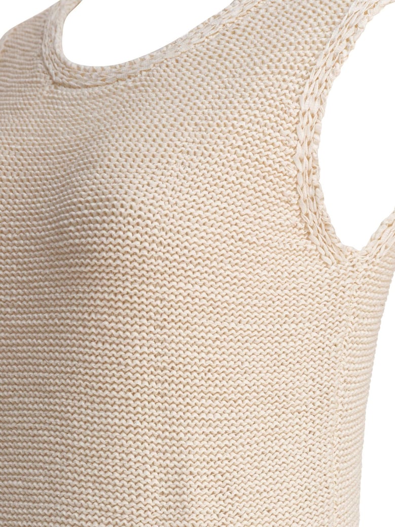 beige polyester dress by Selfnex