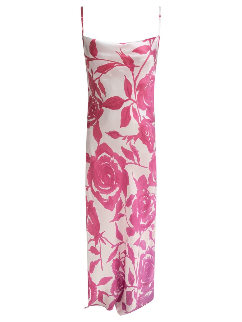 pink silk dress by Selfnex