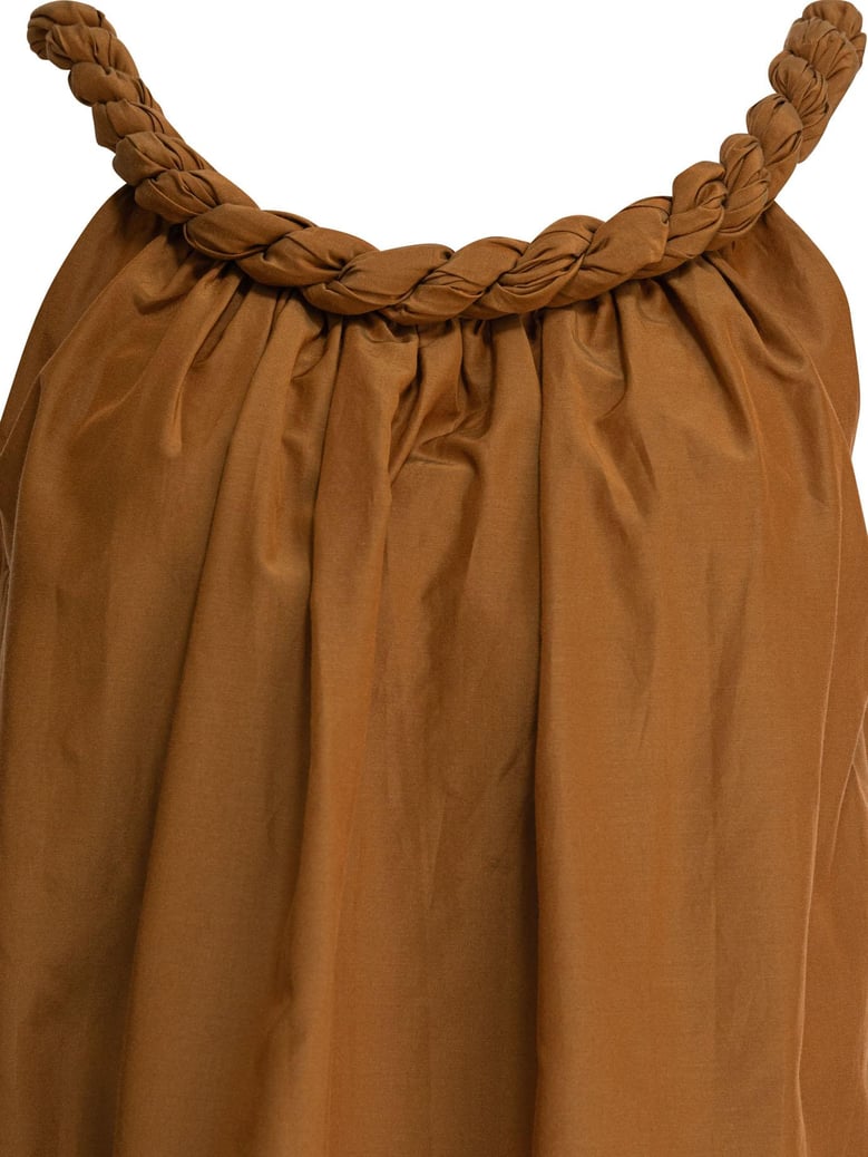 brown silk top by Selfnex