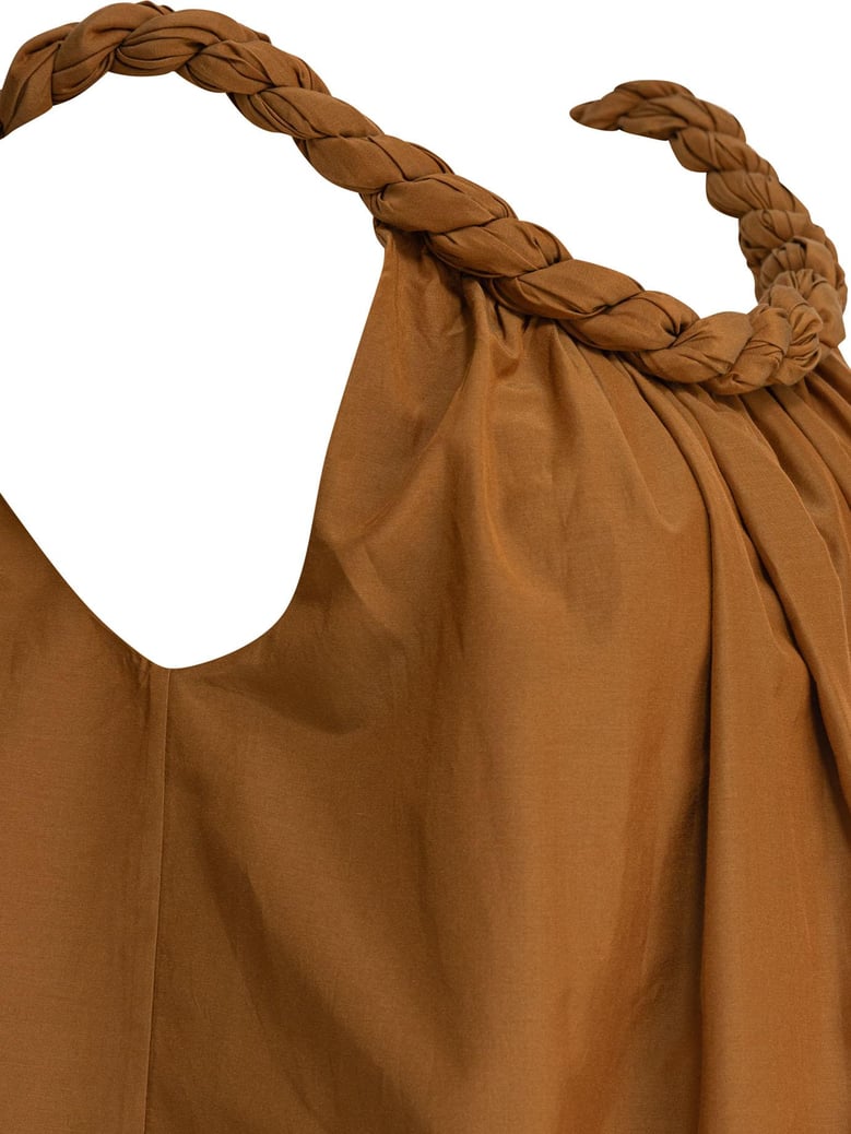 brown silk top by Selfnex