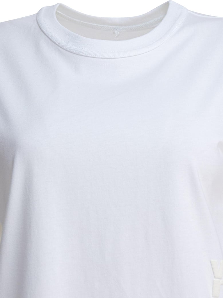 essential jsy ss tee w/ puff logo & bound neck by Selfnex