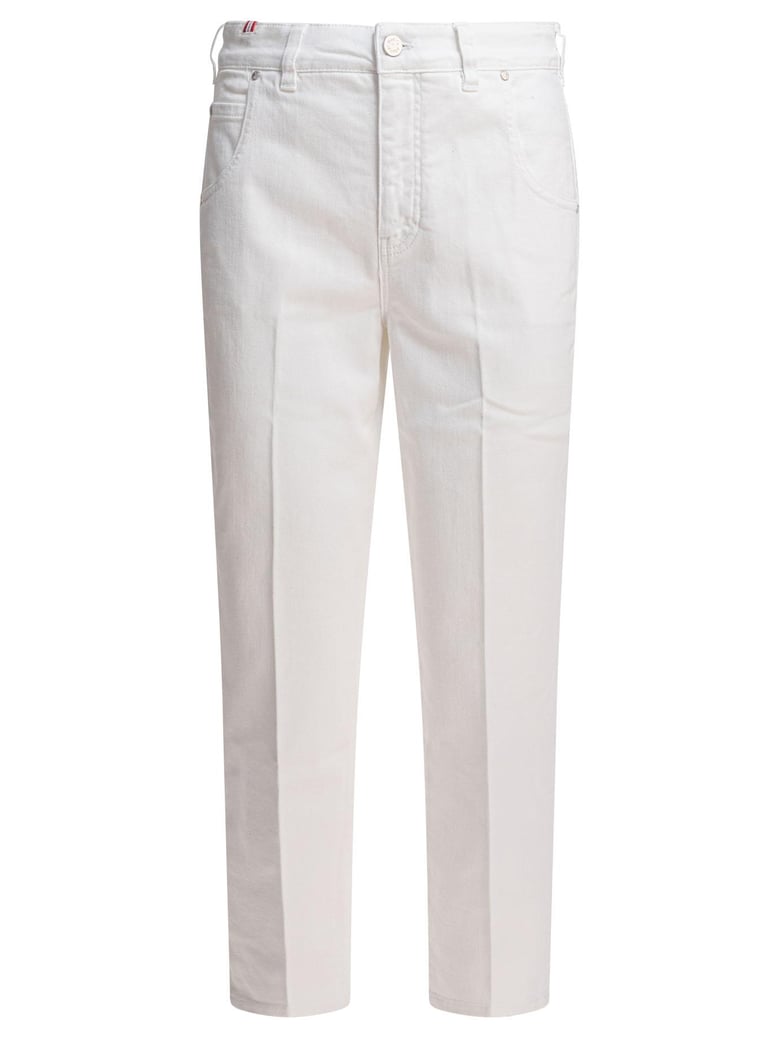 white elastane jeans by Selfnex