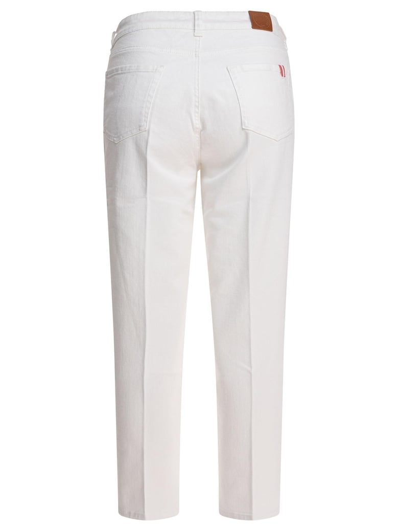 white elastane jeans by Selfnex