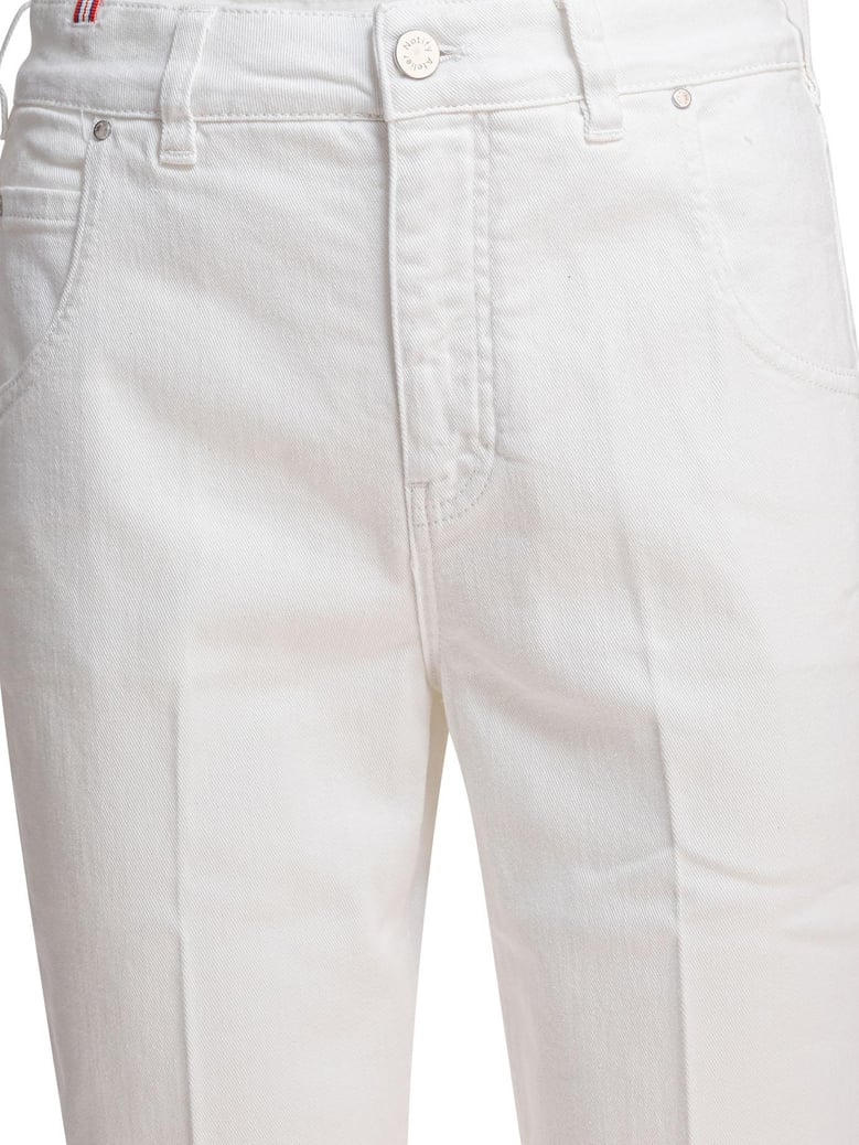 white elastane jeans by Selfnex
